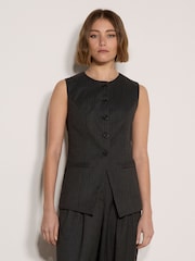 Apricot Grey Oversized Pinstripe Waistcoat - Image 3 of 4