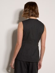 Apricot Grey Oversized Pinstripe Waistcoat - Image 4 of 4