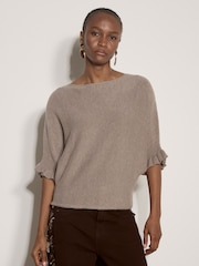 Apricot Natural Soft Knit Batwing Top - Image 1 of 5