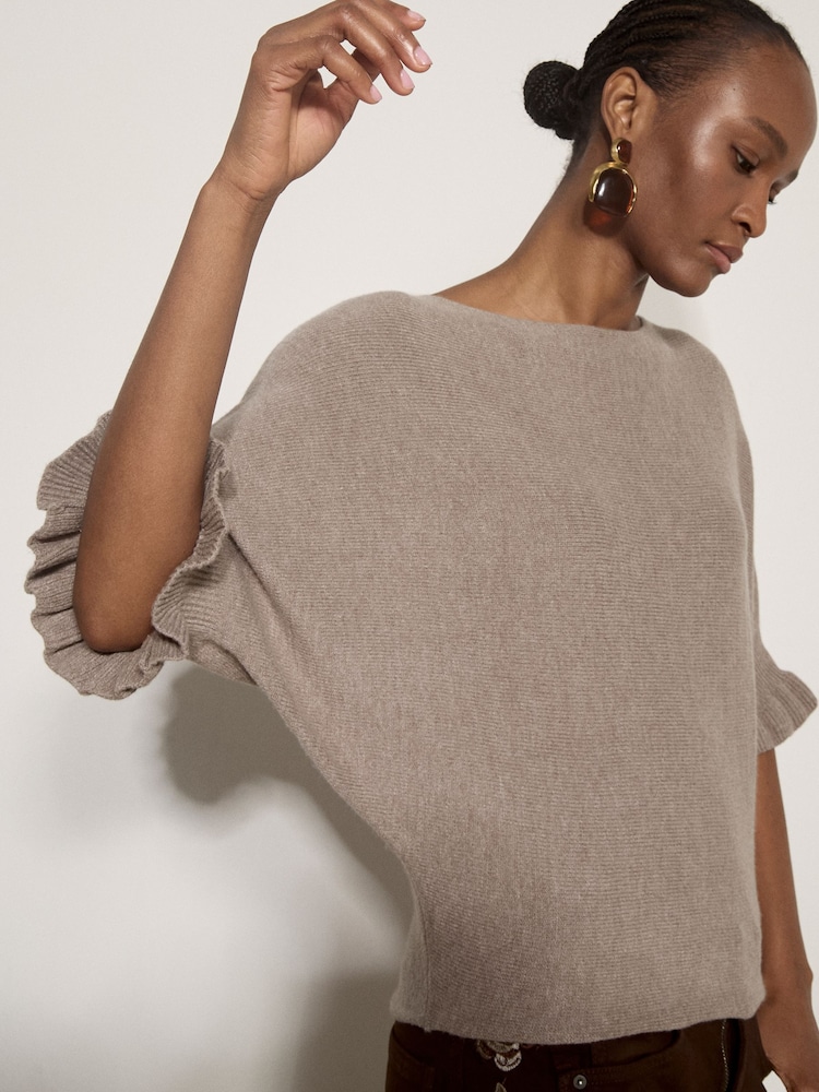 Apricot Natural Soft Knit Batwing Top - Image 2 of 5