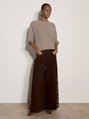 Apricot Natural Soft Knit Batwing Top - Image 3 of 5