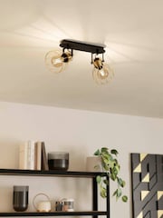 Eglo Black Sambatello Ceiling Spotlight - Image 1 of 3