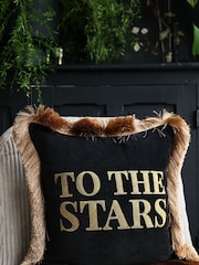 Rockett St George To The Stars Velvet Fringe Feather Filled Cushion - Image 1 of 6