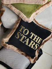 Rockett St George To The Stars Velvet Fringe Feather Filled Cushion - Image 2 of 6