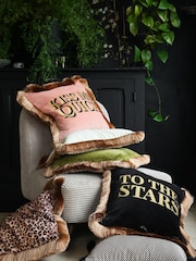 Rockett St George To The Stars Velvet Fringe Feather Filled Cushion - Image 3 of 6