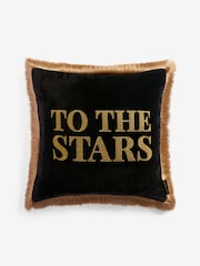 Rockett St George To The Stars Velvet Fringe Feather Filled Cushion - Image 5 of 6