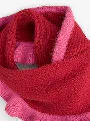 Eleanor Bowmer Red/Pink Knitted Hood Scarf - Image 3 of 3