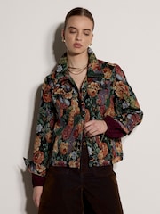 Apricot Black Floral Tapestry Jacket - Image 3 of 5