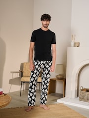 Ghosts Black Halloween Jersey 100% Cotton Pyjamas Bottoms - Image 2 of 5