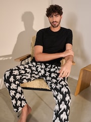 Ghosts Black Halloween Jersey 100% Cotton Pyjamas Bottoms - Image 3 of 5