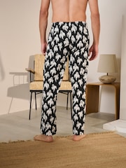 Ghosts Black Halloween Jersey 100% Cotton Pyjamas Bottoms - Image 4 of 5