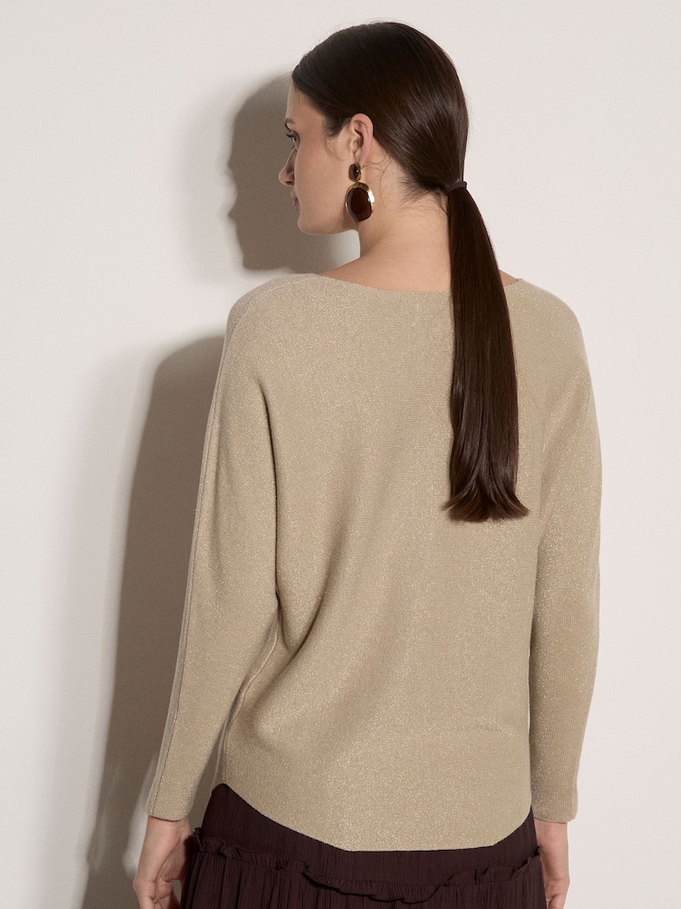 Apricot Gold Metallic Ribbed Knit Jumper - Image 4 of 4