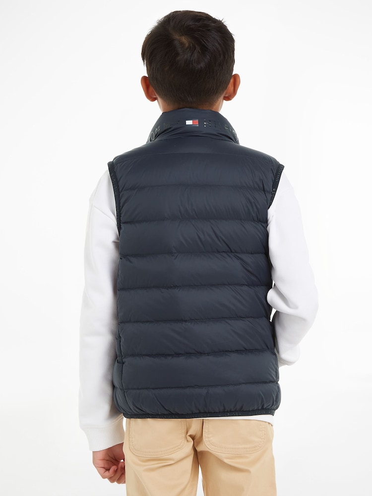 Tommy Hilfiger Blue Unisex Kids Essential Lightweight Down Gilet - Image 2 of 7