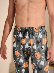Cat/Pumpkin Black Halloween Jersey 100% Cotton Pyjamas Bottoms - Image 4 of 7