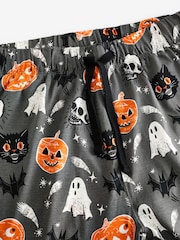 Cat/Pumpkin Black Halloween Jersey 100% Cotton Pyjamas Bottoms - Image 6 of 7