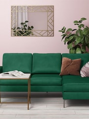 Novogratz Green Chapman Velvet Sectional Sofa - Image 1 of 3