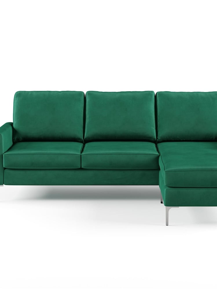Novogratz Green Chapman Velvet Sectional Sofa - Image 2 of 3