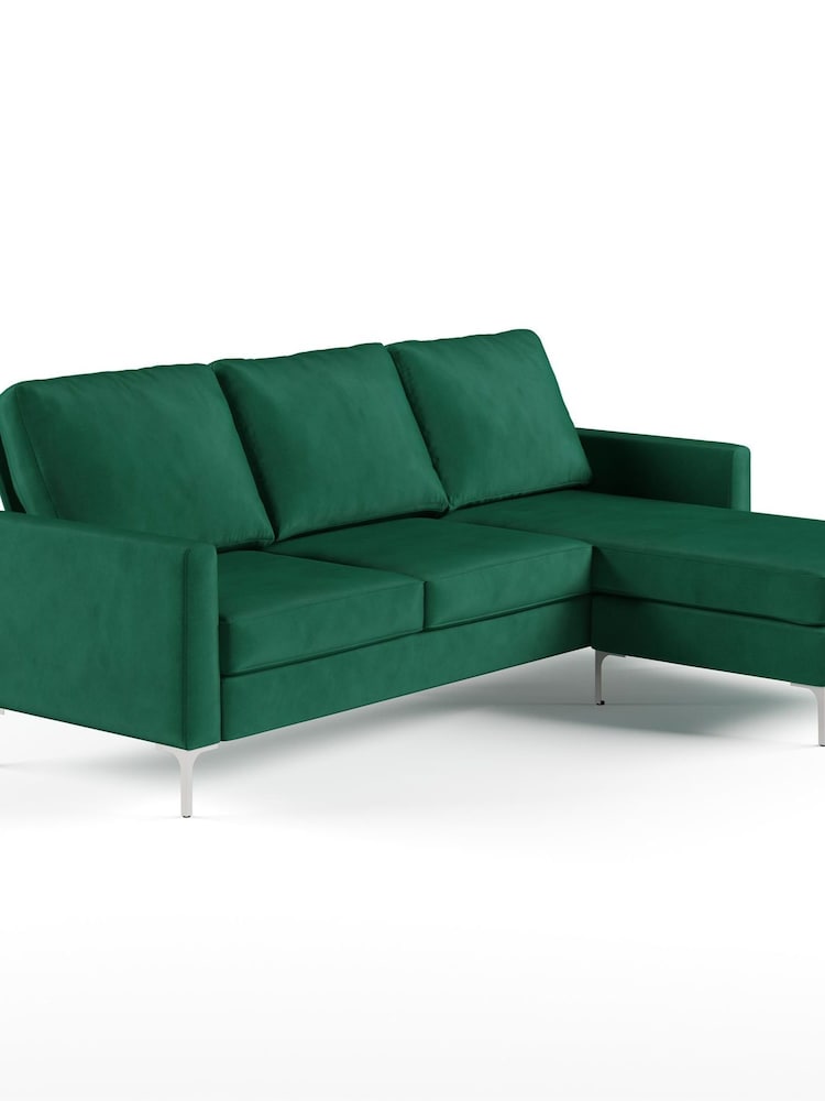 Novogratz Green Chapman Velvet Sectional Sofa - Image 3 of 3