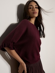 Apricot Red Soft Knit Batwing Top - Image 1 of 3