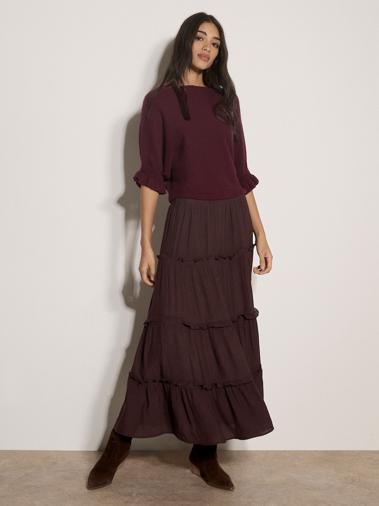 Apricot Red Soft Knit Batwing Top - Image 2 of 3