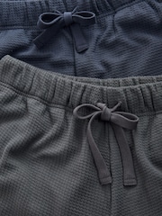 Navy Blue/Grey Waffle Pyjama Bottoms 2 Pack - Image 12 of 12
