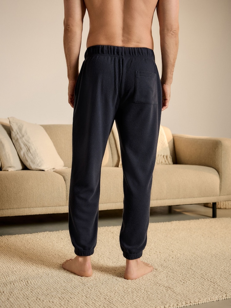 Bleu marine/gris - Bas de pyjama gaufré 2 Lot - Image 4 of 12