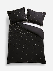 Rockett St George Black Falling Star Embroidered 200 Thread Count Duvet Cover and Pillowcase Set - Image 5 of 6
