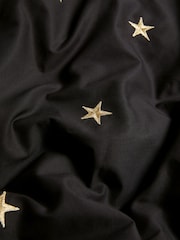 Rockett St George Black Falling Star Embroidered 200 Thread Count Duvet Cover and Pillowcase Set - Image 6 of 6
