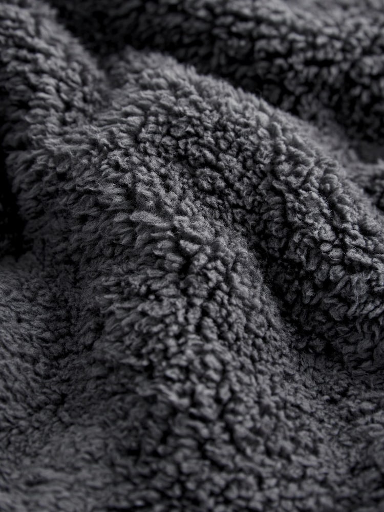 Slate Grey Fleece Borg Cuffed Joggers - Image 10 of 10