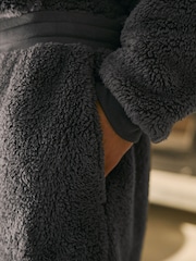 Slate Grey Fleece Borg Cuffed Joggers - Image 5 of 10