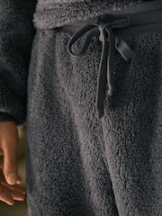Slate Grey Fleece Borg Cuffed Joggers - Image 7 of 10