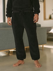 Black Fleece Borg Cuffed Joggers - Image 1 of 10
