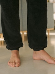 Black Fleece Borg Cuffed Joggers - Image 6 of 10