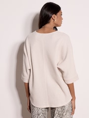 Apricot Natural Waffle Knit Batwing Top - Image 3 of 4