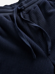 Navy Blue Fleece Borg Lined Textured Joggers - Image 9 of 10