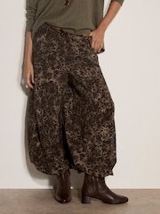 Apricot Brown Leopard Print Wide-Leg Woven Trousers - Image 2 of 4