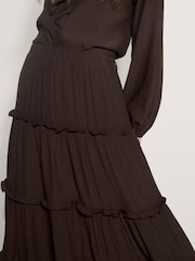 Apricot Brown Ruffle Tiered Maxi Skirt - Image 2 of 5