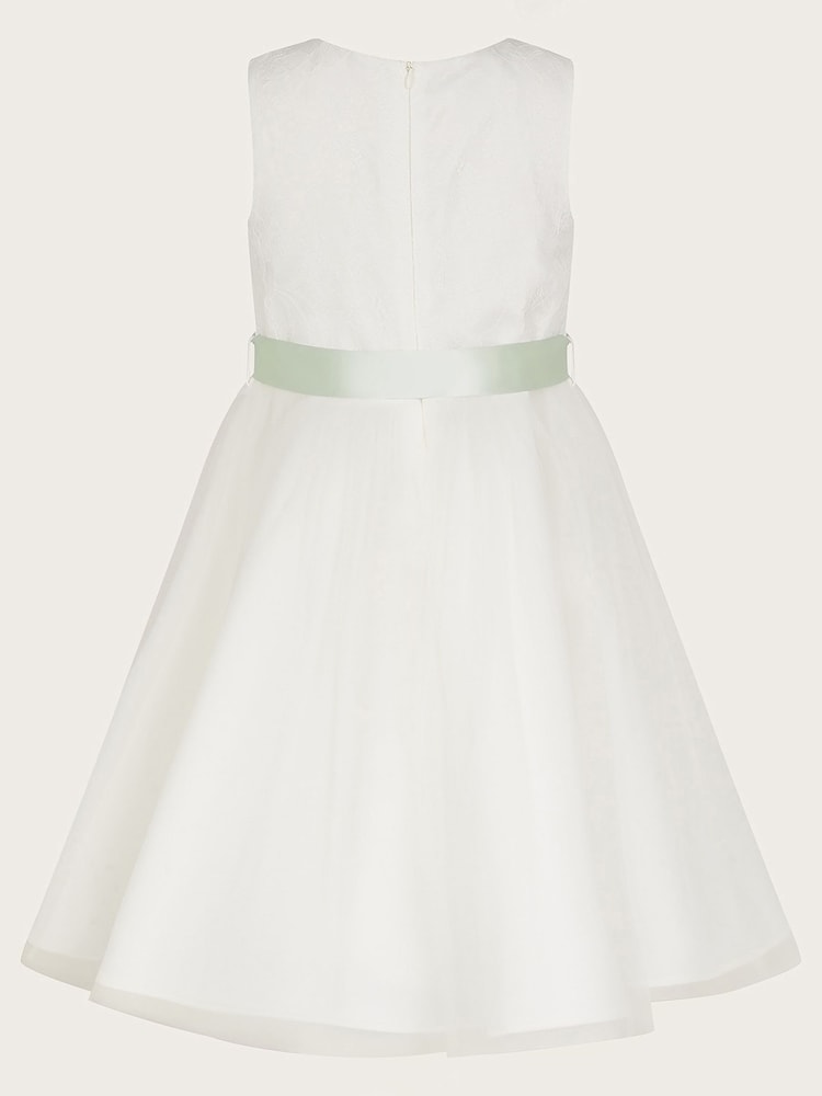 Monsoon Natural Freya 3D Scuba Bridesmaid Dress - Image 2 of 3