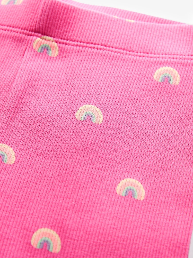 Bright Pink Rainbow Rib Jersey Leggings (3mths-7yrs) - Image 3 of 3
