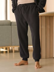 Slate Grey Fleece Borg Lined Textured Joggers - Image 1 of 9