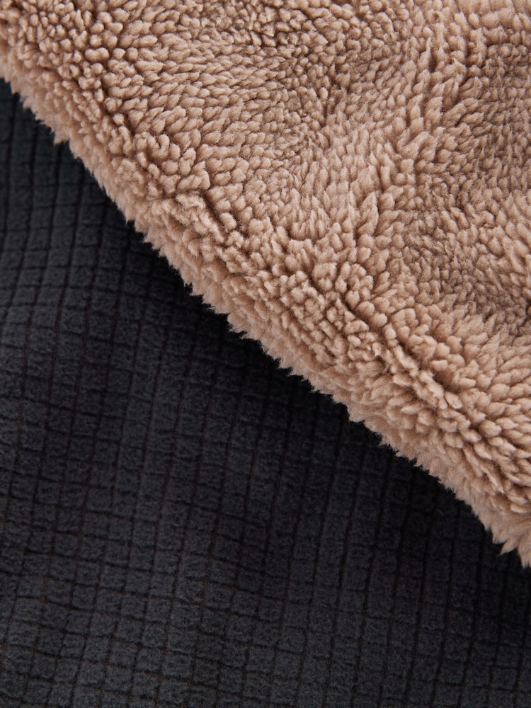 Slate Grey Fleece Borg Lined Textured Joggers - Image 3 of 9