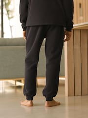Slate Grey Fleece Borg Lined Textured Joggers - Image 4 of 9