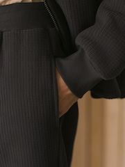 Slate Grey Fleece Borg Lined Textured Joggers - Image 6 of 9