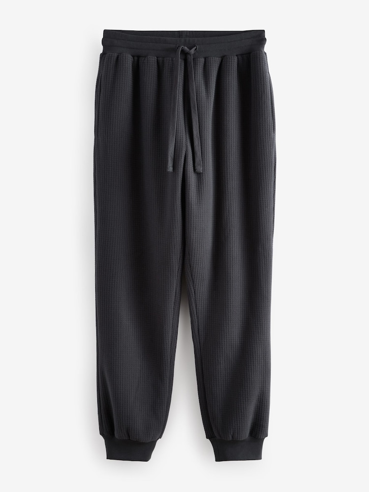 Slate Grey Fleece Borg Lined Textured Joggers - Image 8 of 9