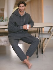 Slate Grey Fleece Borg Lined Brushed Joggers - Image 3 of 11