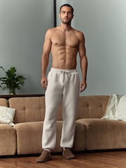 Stone Neutral Fleece Borg Lined Brushed Joggers - Image 1 of 7