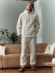 Stone Neutral Fleece Borg Lined Brushed Joggers - Image 2 of 7
