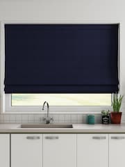 Navy 100% Cotton Made To Measure Roman Blind - Image 1 of 6