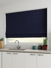 Navy 100% Cotton Made To Measure Roman Blind - Image 3 of 6