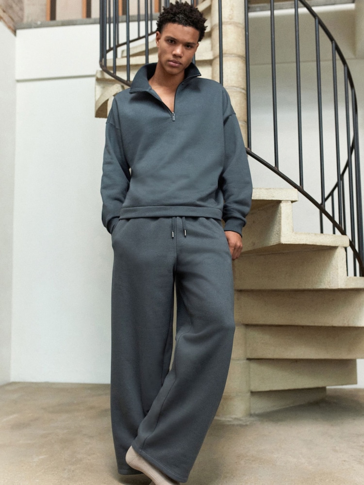 Slate Grey EDIT Zip Neck Sweatshirt - Image 1 of 8